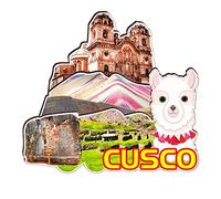 Imán para nevera Cusco Perú de madera, diseño de monumentos 3D, recuerdo coleccionable, decoración hecha a mano