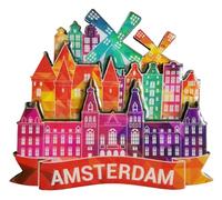 Imán para nevera de Amsterdam, Holanda, 3D, recuerdo turístico, decoración de nevera, colección artesanal