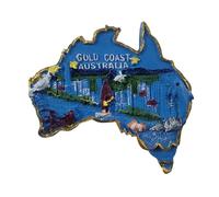 Imán para nevera de Australia Gold Coast - Skyline, Surf y Fauna Marina - Imán 3D Souvenir - Decoración magnética de colección - Idea regalo viaje colección L182