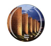 Imán para nevera de Avila España 3D con imán de cristal de cristal para viajes turísticos, colección de recuerdos, regalo magnético para decoración del hogar y la cocina