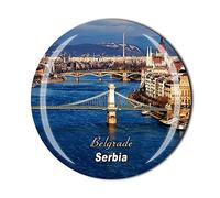 Imán para nevera de Belgrado Serbia, recuerdo de viaje, regalo para el hogar, cocina, frigorífico, decoración magnética, colección de imanes de cristal