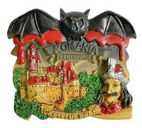 Imán para nevera de Bran Castle Rumania, recuerdo de viaje, decoración de nevera, colección 3D