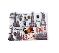 Imán para nevera de Bruselas Brujas, Amberes, Gante, Bélgica, recuerdo de viaje, 3D, decoración magnética para nevera, pintado a mano