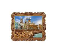 Imán para nevera de Cádiz España, recuerdo de viaje, decoración de nevera, adhesivo magnético 3D, colección artesanal