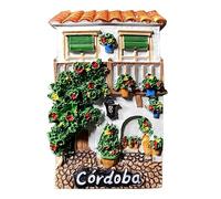 Imán para nevera de Córdoba, Andalucía, España, característico de casa folclórica, recuerdo de viaje, decoración 3D, para nevera, calcomanía magnética para decoración de nevera, colección artesanal