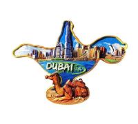 Imán para nevera de Dubái, Emiratos Árabes Unidos, recuerdo de viaje, 3D, decoración magnética para nevera, colección artesanal
