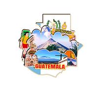 Imán para nevera de Guatemala Antigua de madera, diseño de monumentos 3D, recuerdo coleccionable, decoración hecha a mano