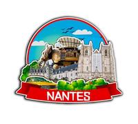 Imán para nevera de Nantes, Francia, de madera, 3D, monumentos de viaje, coleccionables, decoración hecha a mano -3876