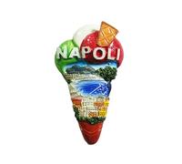 Imán para nevera de Nápoles Italia con diseño de helado 3D, recuerdo nacional, regalo especial de viaje, decoración del hogar y la cocina, hecho a mano de resina