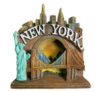 Imán para nevera de Nueva York, Estados Unidos, recuerdo turístico, decoración creativa 3D artesanal