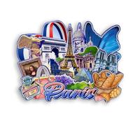 Imán para nevera de París, Francia, recuerdos de viaje, regalos turísticos, monumentos clásicos 3D, hechos a mano, decoración del hogar