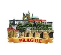 Imán para nevera de Praga República Checa República de República Checa de viaje, decoración de nevera 3D, calcomanía magnética pintada a mano