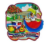 Imán para nevera de República Dominicana, recuerdo turístico, decoración de nevera, colección artesanal 3D