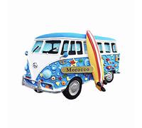 Imán para nevera de resina con diseño de autobús azul de Marruecos, hecho a mano para decoración del hogar y la cocina, regalo de colección de imanes de nevera de Marruecos