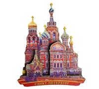 Imán para nevera de San Petersburgo, Rusia, recuerdo de viaje, decoración de nevera, calcomanía magnética 3D