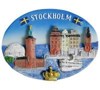 Imán para nevera de Stockholm Sweden 3D para decoración de nevera, colección artesanal