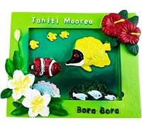 Imán para nevera de Tahití Moorea Bora Bora Francia Imán Decoración Pegatina Recuerdo Resina Artesanía Cocina Pizarra Blanca