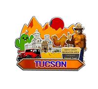 Imán para nevera de Tucson Arizona, Estados Unidos, de madera, con monumentos 3D, para viajes, coleccionables, decoración hecha a mano -1422