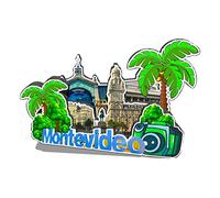 Imán para nevera de Uruguay Montevideo, de madera, con monumentos 3D, para viajes, coleccionables, decoración hecha a mano -578