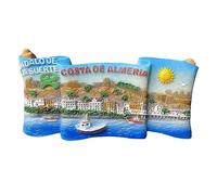 Imán para nevera, diseño de la costa de Almería, Andalucía, España, recuerdo de viaje, 3D, decoración magnética para nevera, colección artesanal