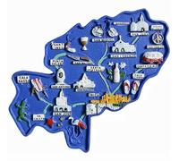 Imán para nevera, diseño de mapa de Ibiza, España, recuerdo de viaje, decoración del hogar, colección creativa pintada a mano