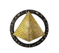 Imán para nevera Egipto Giza Pirámide Oro con Jeroglíficos - Imán 3D Souvenir - Decoración magnética de colección - Idea regalo viaje colección L114