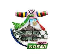 Imán para nevera Hanbok en 3D de Corea, regalo de recuerdo, resina hecha a mano, imán para refrigerador de Corea, colección de decoración para el hogar y la cocina
