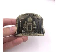 Imán para nevera India Taj Mahal World City 3D Metal fuerte recuerdo turístico regalo chino imán hecho a mano creativo hogar y cocina decoración magnética (India)