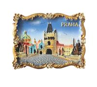 Imán para nevera República Checa Praga - Torre del Puente de la Ciudad Vieja - Imán 3D Souvenir - Decoración magnética de colección - Idea regalo viaje colección L372