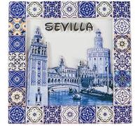 Imán para nevera Sevilla España, recuerdo de viaje, decoración 3D, colección artesanal