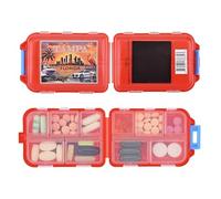 Imán para nevera Tampa de Pillzar - Pastillero y organizador para viajes con 10 compartimentos, capacidad para hasta 50 pastillas, regalo de recuerdo, pastillero magnético coleccionable, 3.8 x 2.6