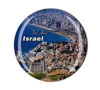 Imán para nevera Tel Aviv Israel, recuerdo de viaje, decoración del hogar, cocina, imán de cristal, colección de imán