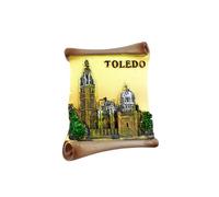 Imán para nevera Toledo España, recuerdo turístico, decoración de nevera, calcomanía magnética pintada a mano