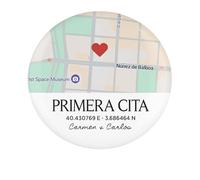 Imán Personalizado con Mapa y coordenadas | Regalo romántico para Parejas | Primera Cita, Primer Beso o Boda | Decoración para Nevera