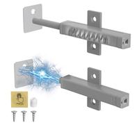 Iman Puerta Armario Presion Magnetica, Jiayi 2 pcs Push to Open resistente la puerta, potente captura de resorte 48 N,cierre abierto para armario grande, Gris