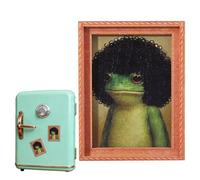 Imán Rana,Decoración De Hogar Pequeña De Madera Y Graciosa,Imán Retro de Arte con Rana Enmarcada | para Amigos, Oficinas, Cocina, Navidad, Cumpleaños, Halloween