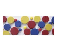 Imán redondo, de plástico eurokraft basic, de varios colores: azul, amarillo, rojo