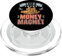 Imán Retro con Texto en inglés I Am A Money Manifest Wealth Positive Thinking PopSockets PopGrip para MagSafe