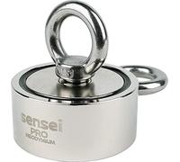 Imán SENSEI 150 kg, Imán de Neodimio de Doble Cara N52 con Gancho Superior y Lateral, Ø6 x H2,7 cm, Imán de Neodimio Muy Potente para Hogar, Taller, Pesca en el Agua