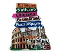 Imán Souvenir Roma, Atracciones Turísticas Italianas, Coliseo Vaticano Fuente de Trevi Plaza de España, Souvenir Decorativo Multicolor