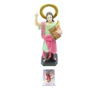 imán y Estatua de San Pancracio, Figura Religiosa Decorativa, 30 cm, Resina, Rosa y Verde Pancras de Roma San Figura de Jesús católico Estatua de Jesús Figura de crucifixión Cristo Ornamento Religioso