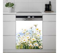 Imanes Adhesivos Amarillo Verde Floral Cubierta Magnética para Lavavajillas Iman Adhesivo electrodomésticos Calcomanía Magnética para Lavadora Decoración Imanes Nevera 58.5x65 cm /1pcs