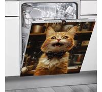 Imanes Adhesivos Arco De Gato Naranja Cubierta Magnética para Lavavajillas Iman Adhesivo electrodomésticos Calcomanía Magnética para Lavadora Decoración Imanes Nevera 58x43 cm /4pcs