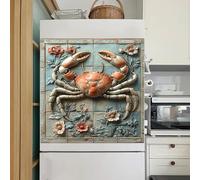 Imanes Adhesivos Cangrejo De Flor Naranja Cubierta Magnética para Lavavajillas Iman Adhesivo electrodomésticos Calcomanía Magnética para Lavadora Decoración Imanes Nevera 58x43 cm /4pcs