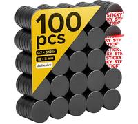 Imanes adhesivos - Ferrita Magnetic - 100 piezas - Round Disc Magnets - Strong Sticky Adhesive Backing - Ceramic Magnets Ideal for Projects, Kitchen - 0,7 x 0,12