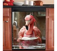 Imanes Adhesivos Flamingo Rosa Cubierta Magnética para Lavavajillas Iman Adhesivo electrodomésticos Calcomanía Magnética para Lavadora Decoración Imanes Nevera 58x43 cm /4pcs