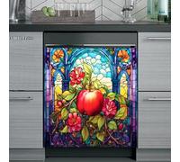 Imanes Adhesivos Flor De Fruta Roja Cubierta Magnética para Lavavajillas Iman Adhesivo electrodomésticos Calcomanía Magnética para Lavadora Decoración Imanes Nevera 58.5x65 cm /3pcs