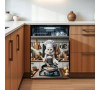 Imanes Adhesivos Gato Beige Lindo Cubierta Magnética para Lavavajillas Iman Adhesivo electrodomésticos Calcomanía Magnética para Lavadora Decoración Imanes Nevera 58.5x65 cm /1pcs