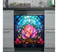 Imanes Adhesivos Loto Azul Rosa Cubierta Magnética para Lavavajillas Iman Adhesivo electrodomésticos Calcomanía Magnética para Lavadora Decoración Imanes Nevera 58x43 cm /3pcs