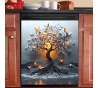 Imanes Adhesivos Mariposa Naranja Árbol Cubierta Magnética para Lavavajillas Iman Adhesivo electrodomésticos Calcomanía Magnética para Lavadora Decoración Imanes Nevera 58x43 cm /4pcs